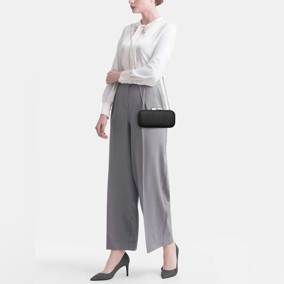 ENZO ANGIOLINI Small Clutch Hard Shell Purse Chain Strap - Picture 7 of 12